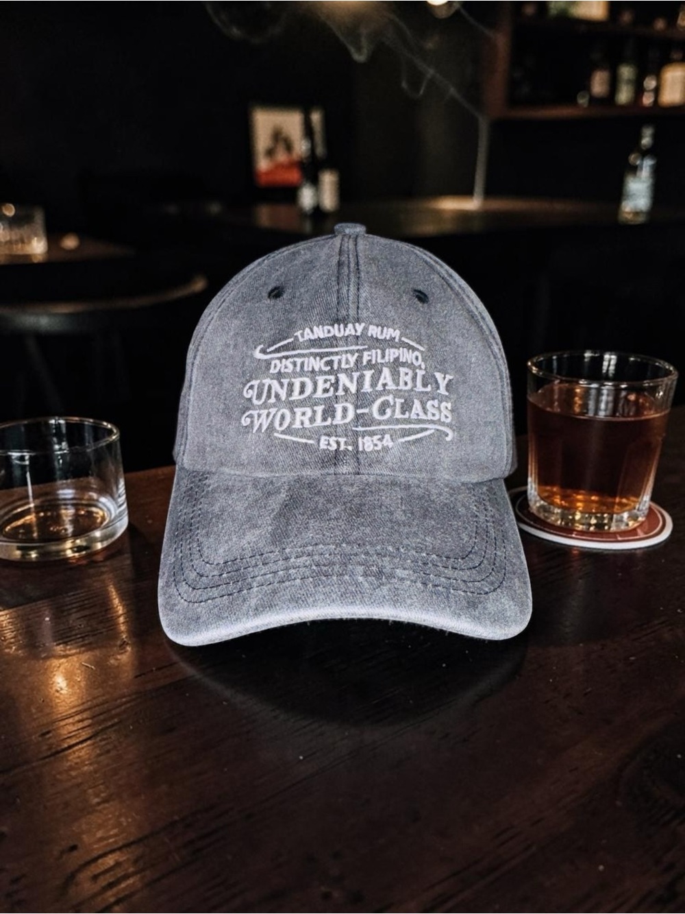 Filipino TANDUAY Rum Charcoal Adjustable Hat Cap